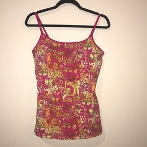 Express stretchy sz L built in bra cami,multicolor
